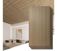 Art3d 6 piezas 3D paneles de pared PVC azulejos de techo listones de diseño decoración de la pared interior 120x60 cm (2x4 FT) decorativo suspendido azulejos de techo nogal 4,4 ㎡
