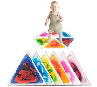 Art3d 6 piezas baldosas de suelo líquidas fusión de líquido colorido baldosas sensoriales Senroy alfombra de juego de baile niños preescolar adolescentes 37,5 x 37,5 cm triángulo