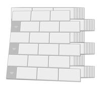Art3d - Azulejos de cerámica autoadhesivos para azulejos, para cocina, paneles de pared 3D, color blanco con junta gris, 30 x 30 cm