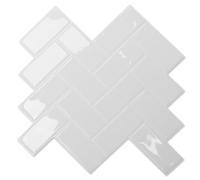 Art3d Azulejos de pared autoadhesivos 3D adhesivos para azulejos, lámina de espiga, azulejos de cocina, baño, ladrillo, pegatinas de pared, impermeable, blanco, actualización más gruesa