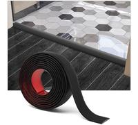 Art3d Banda de transición de suelo de vinilo autoadhesiva, Banda de separación plana para conectar espacios en el suelo, Paso de alfombra, 122 x 4 cm - Negro