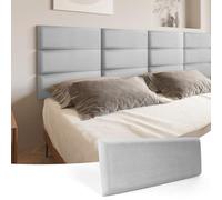 Art3d Cabecera de despegar y pegar para cama matrimonial King y Queen en piedra de terciopelo, paquete de 12 paneles de 25 x 60 cm, paneles insonorizados 3D