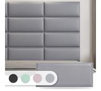 Art3d Cabecero acolchado de pared para cama individual, paneles 3D insonorizados, gris, 6 unidades, 60 x 24 cm
