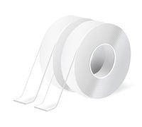 Art3d - Cinta de doble cara con nanotecnología (2 rollos de 300 cm), cinta multiusos en espuma transparente para moqueta, para pegar objetos/marcos/montar creaciones en la pared