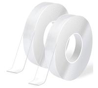Art3d Cinta de doble cara nano extra fuerte transparente, 2 rollos de cinta multiusos para alfombras, marcos de fotos, cocina, montaje en pared para el hogar