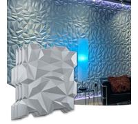 Art3d Forma de Diamante Paneles de Pared 3D, Impermeable Paneles 3D Pared Gris, Paneles PVC Pared (12 Piezas/2,65㎡