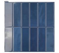 Art3d - Juego de 10 hojas de adhesivos para azulejos de pared Azul marino, diseño de metro, 30 cm x 30 cm