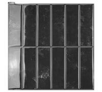 Art3d - Juego de 10 hojas de azulejos decorativos rectangulares para cocina, cuarto de baño, sala de estar, 30 x 30 cm, color negro