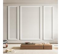 Art3d Juego de 3 molduras de pared precortadas, paneles de revestimiento de madera listos para montar, para decoración de pared interior, sala de estar, dormitorio, pared decorativa, instalados con