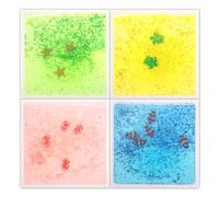 Art3d Juego de 4 azulejos sensoriales para el suelo, alfombrilla de juego de colores Senroy Liquid Fusion para niños, 30 x 30 cm, Sea World