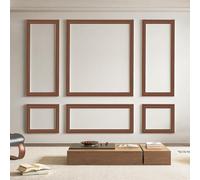 Art3d Juego de 6 molduras de pared precortadas, paneles de revestimiento de madera listos para montar, para decoración de pared interior, sala de estar, dormitorio, pared decorativa, instalados con