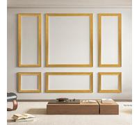 Art3d Juego de 6 molduras de pared precortadas, paneles de revestimiento de madera listos para montar, para decoración de pared interior, sala de estar, dormitorio, pared decorativa, instalados con