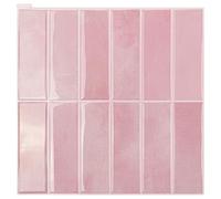 Art3d Lot de 10 hojas de adhesivos murales para azulejos de pared, diseño metro Rosa, 30 cm x 30 cm