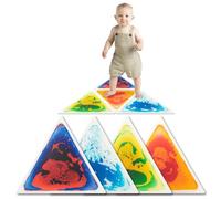 Art3d Lot de 4 losetas sensoriales triangulares con líquido de colores, tapete de juego y baile, para niños en edad preescolar y adolescentes, 37.5 x 37.5 cm