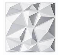 Art3d Lote de 33 piezas decorativos 3D para pared con forma de diamante, blanco mate, 30 x 30 cm, de PVC irrompible, reciclable, impermeable, inodoro, pintable