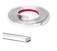 Art3d Moldura de vinilo flexible de 10 pies para bordes de azulejos de pared, salpicaduras de cocina, marco de espejo en acero inoxidable
