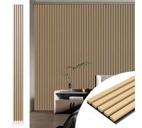 Art3d Pack de 4 paneles acústicos de 272 x 20 cm Panel acústico para paredes y techos Panel acústico 3D nervado con acabado de madera Roble