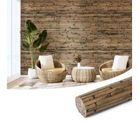 Art3d Panel de pared de bambú natural para decoración de pared interior, paneles renovables para pared, techo, muebles, gabinetes, oficinas, 30 x 244 cm, color quemado oscuro