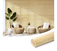 Art3d Panel de pared de bambú natural para decoración de pared interior, paneles renovables para pared, techo, muebles, gabinetes, oficinas, 30 x 244 cm, crudo