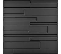 Art3d, Panel de pared rectangular de 50 x 50 cm, 12 unidades, Negro