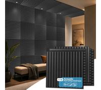 Art3d Paneles acústicos de listones de madera, paquete de 12 unidades, 2 x 2 pies, insonorizados, para techos caídos, decoración de sala y dormitorio, madera negra