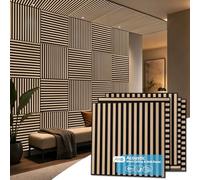 Art3d Paneles acústicos de listones de madera, paquete de 12 unidades, 2 x 2 pies, insonorizados, para techos caídos para sala de estar y dormitorio, decoración de bricolaje, roble natural
