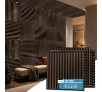 Art3d Paneles acústicos de listones de madera, paquete de 6 unidades, 2 x 2 pies, insonorizados, para techos caídos para sala de estar y dormitorio, decoración de bricolaje, nogal