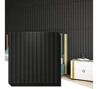 Art3d paneles de pared 3D panel ranurado paneles de plástico PVC 12 piezas negro 50x50cm 3 m²