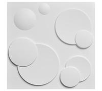 Art3d Paneles de pared decorativos en 3D de PVC, círculos blancos, 50 x 50 cm (paquete de 12)