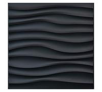 Art3d Paneles Decorativos 3D Negro, Panel PVC Pared Impermeable, Paneles para Pared y Techo (12 piezas/3㎡)
