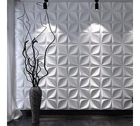 Art3d Paneles decorativos de pared 3D con textura 3D, blanco, 3 metros cuadrados (paquete de 12)