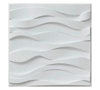 Art3d Paneles para Paredes Interiores, PVC Panel de Pared 3D Blanco, Panel de PVC Ondulado (12 Piezas/3 ㎡)