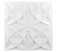 Art3d Paneles PVC para Pared y Techos, 12 Piezas Paneles Decorativos 3D de Pared y Techos, Blanco (61x61cm)