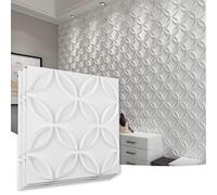 Art3d Paneles PVC Pared Interior, Blanco Paneles 3D, 3D Wall Panels para Hogar y Oficina (12 Piezas/3㎡）