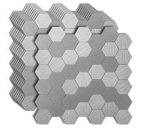 Art3d Paquete de 10 azulejos autoadhesivos de metal para cocina, 12 x 12 pulgadas, hexagonal plateado