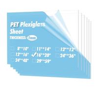 Art3d Paquete de 10 hojas de PET/plexiglás de 16 x 20 pulgadas, paneles de plástico transparente flexible de 1 mm para manualidades, marcos de fotos, letrero en blanco, proyecto de exhibición de