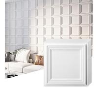 Art3d Paquete de 33 paneles de pared con textura 3D para decoración de interiores, paneles de pared decorativos de PVC impermeables para sala de estar, dormitorio, sala de juegos, 30 x 30 cm, Blanco