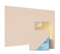 Art3d Paquete de 6 paneles de pared acústicos autoadhesivos para decoración del hogar, paneles de insonorización de 24 x 24 pulgadas para oficina, estudio, dormitorio, fibra de poliéster de alta