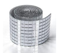 Art3dwallpanels Azulejos de Espejo de Cristal Autoadhesivos - 1888 Piezas Pegatinas Cuadradas Pequeñas para Manualidades DIY y Decoración de Fiestas de Bola de Discoteca (Plateado)