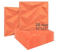 Art3dwallpanels Paneles acústicos con cinta, paquete de 20 paneles de pared insonorizados, paneles de espuma acústica, paneles de amortiguación de sonido, paneles de pared 3D, paneles de absorción de