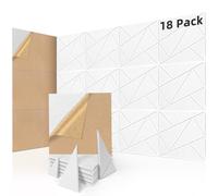 Art3dwallpanels Paquete de 18 paneles acústicos de 12 x 12 pulgadas, paneles de pared insonorizados, amortiguación de sonido, decoración de pared autoadhesiva 3D, paneles absorbentes de despegar y