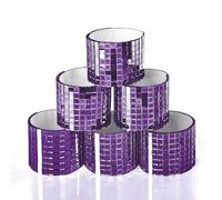 Art3dwallpanels Paquete de 6 azulejos autoadhesivos de espejo de cristal para decoración de bricolaje, 2364 piezas, color morado