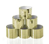 Art3dwallpanels Paquete de 6 azulejos de mosaico autoadhesivos de espejo de vidrio, 2364 piezas de azulejos cuadrados pequeños para decoración de manualidades, bola de discoteca dorada, A16wp342P6