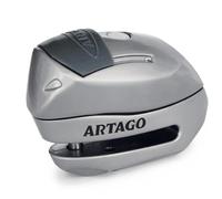 Artago 24S.6M Candado Moto Sin/con Alarma Don't Touch 120dB, LED Oscuridad, Más Impermeable, Pila Larga Duración, Antirrobo Moto Disco Cerradura Tapa Deslizante, Pinza Cepo Bloqueo 6mm Universal
