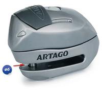 Artago 24S.6M Candado Moto Sin/con Alarma Don't Touch 120dB, LED Oscuridad, Más Impermeable, Pila Larga Duración, Antirrobo Moto Disco Cerradura Tapa Deslizante, Pinza Cepo Bloqueo 6mm Universal