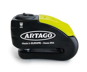 ARTAGO 30X10 Candado Moto Alta Gama, Antirrobo Disco 2en1 Sin/Con Alarma Don't Touch 120dB, Homologado SRA y Sold Secure, Anti-Taladro 5mm, Doble Cierre 10mm Acero Endurecido, Pinza Cepo Moto
