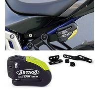 Artago 30X2 Pack Candado Antirrobo Disco con Alarma 120db Alta Seguridad + Soporte para Yamaha MT-07 y Tracer 700, Homologado SRA y Sold Secure Gold