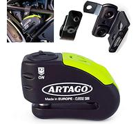 Artago 30X5 Pack Candado Antirrobo Disco con Alarma 120db Alta Seguridad + Soporte para Ducati Monster Diavel, Homologado SRA y Sold Secure Gold