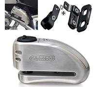 Artago 32S1 Candado Antirrobo Disco Con Alarma 120Db Alta Gama y Soporte para Las Bmw Gs R1250Gs, R1200Gs, F850G, Acero Inoxidable