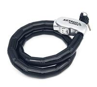 Artago ART6100 Candado Piton Moto Sin o Con Alarma 120dB, Cable Acero Articulado Blindado, 100cm, Flexible, Botón ON, Función Warning, Impermeable, Cadena Pitón Antirrobo Moto Bici, Patinete Electrico